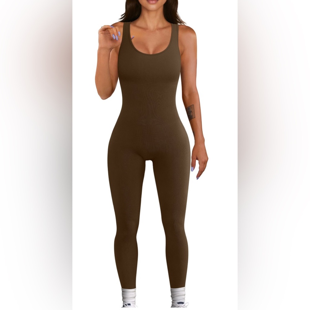 Brown Jumpsuit | Skinny Leg